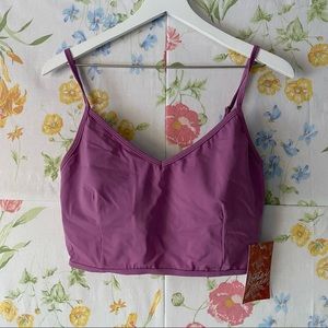 NWT Kortni Jeane Grape Juice V’d Crop